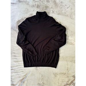 Boss Men’s Solid Black Knit Turtleneck Long Sleeve Pullover Sweater Size 3XL